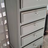 Grey painted wooden chest of drawers, France 1940