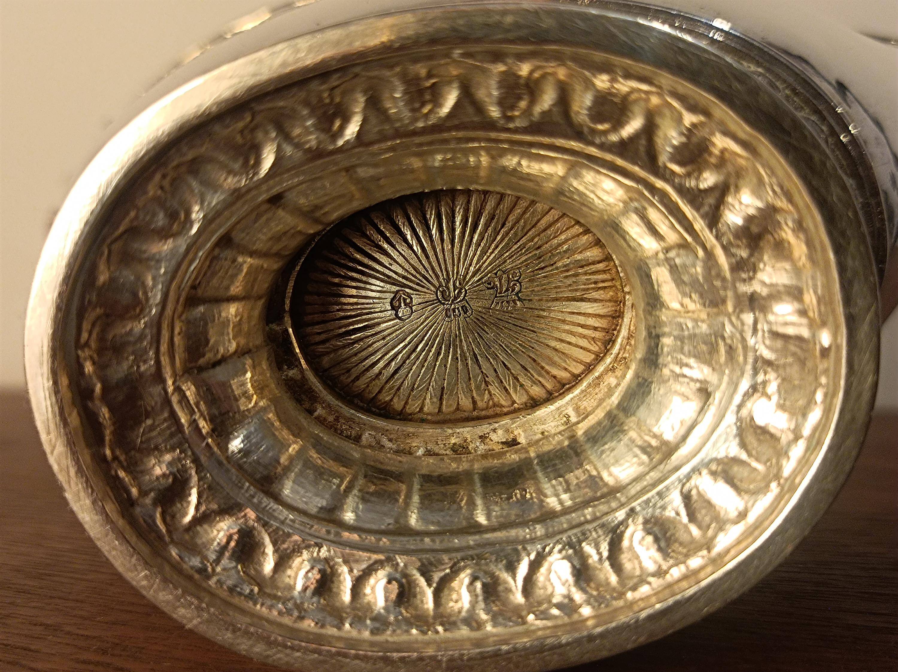 Silver sauceboat 800, Louis XVI style, Hanau around 1900