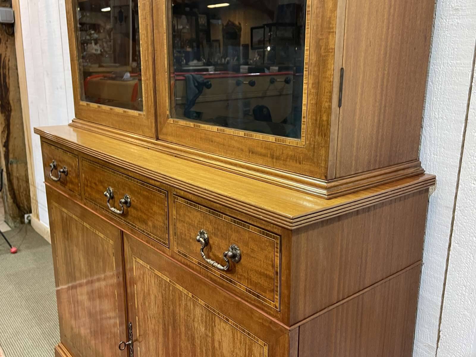 English two-piece mahogany bookcase from the 1950s