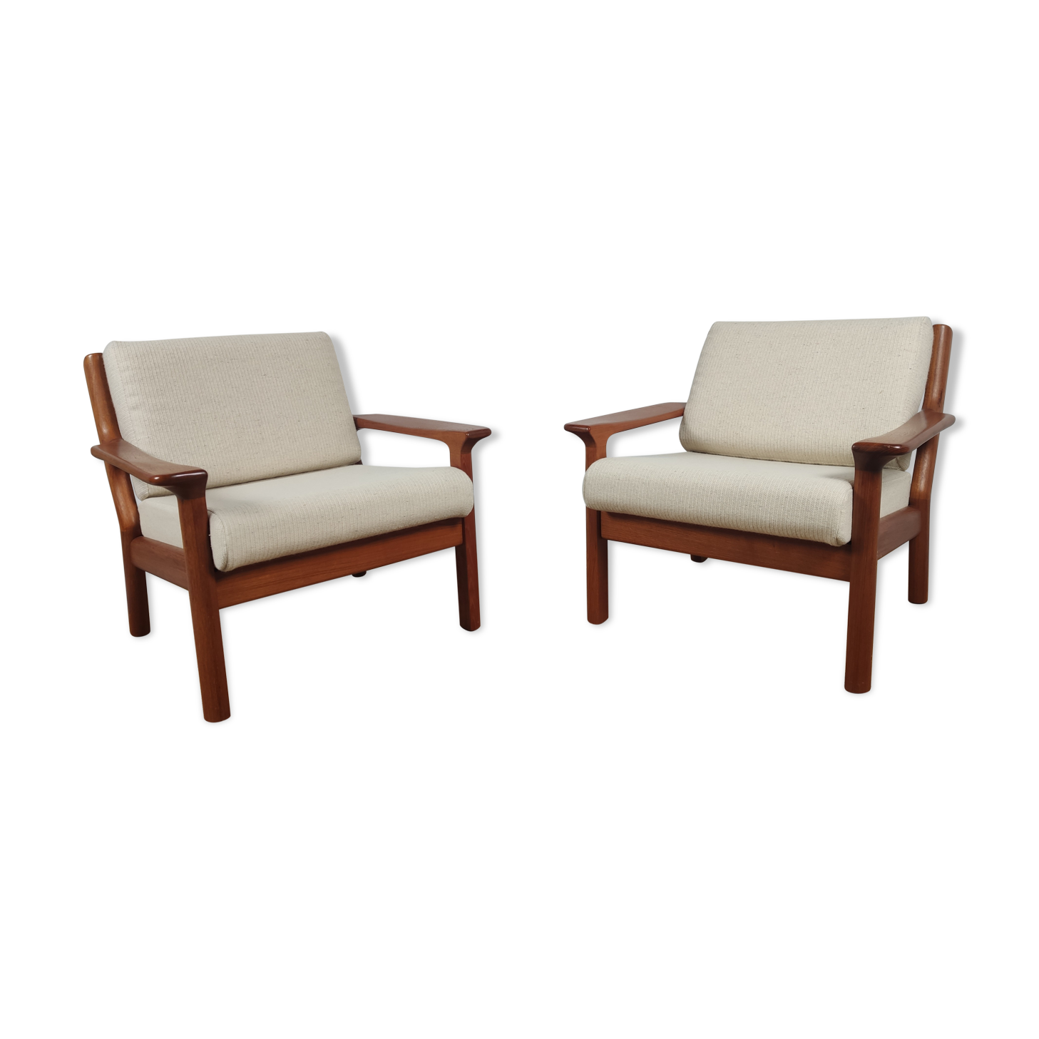 Pair of teak chairs Juul Kristensen for Glostrup Denmark 1960s