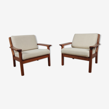 Pair of teak chairs Juul Kristensen for Glostrup Denmark 1960s