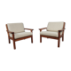Pair of teak chairs Juul Kristensen for Glostrup Denmark 1960s