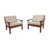 Paire de fauteuils teck Juul Kristensen pour Glostrup Danemark 1960s
