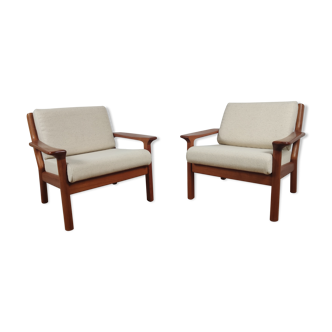 Pair of teak chairs Juul Kristensen for Glostrup Denmark 1960s