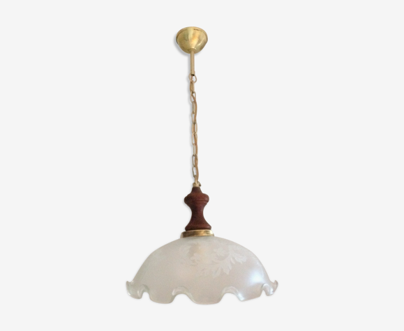 Suspension en verre depoli style art deco