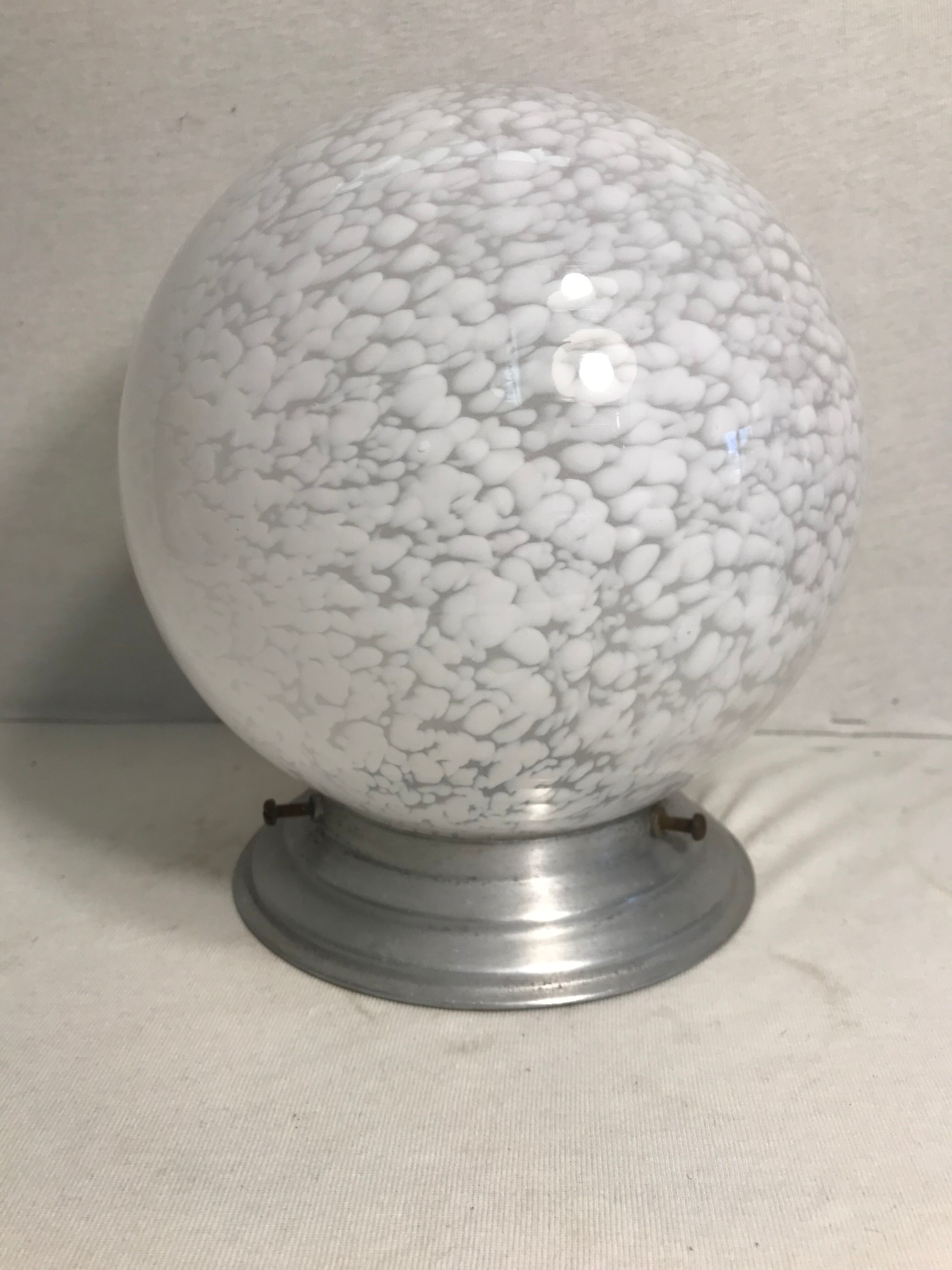 Old ceiling lamp ball white glass