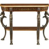 Masterpiece Floral Demilune Console Table with Horse Head Legs by Powell