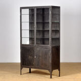 Polished iron medical cabinet, 1930s