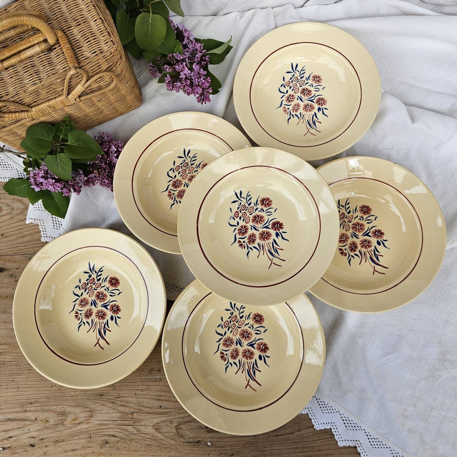 Deep plates x6 "Francine" Badonviller