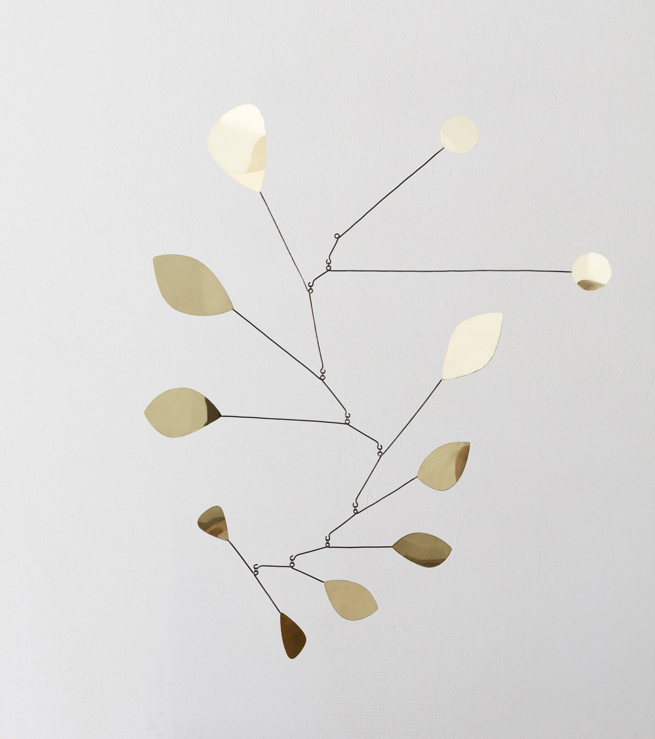 Large brass petal mobile