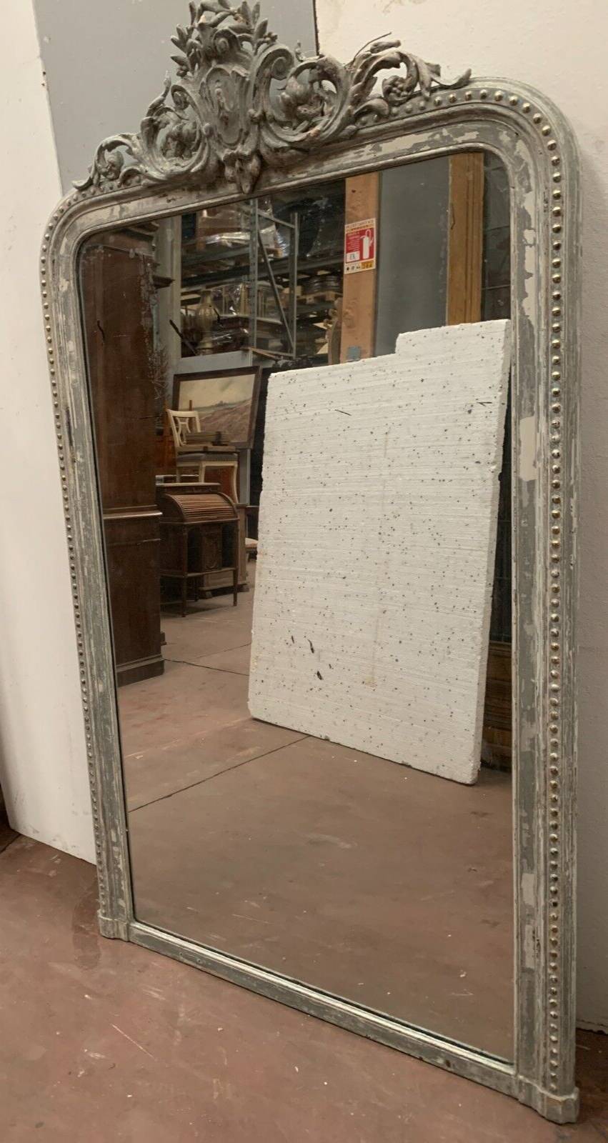 Louis XV style mirror in wood and patinated stucco 19th century