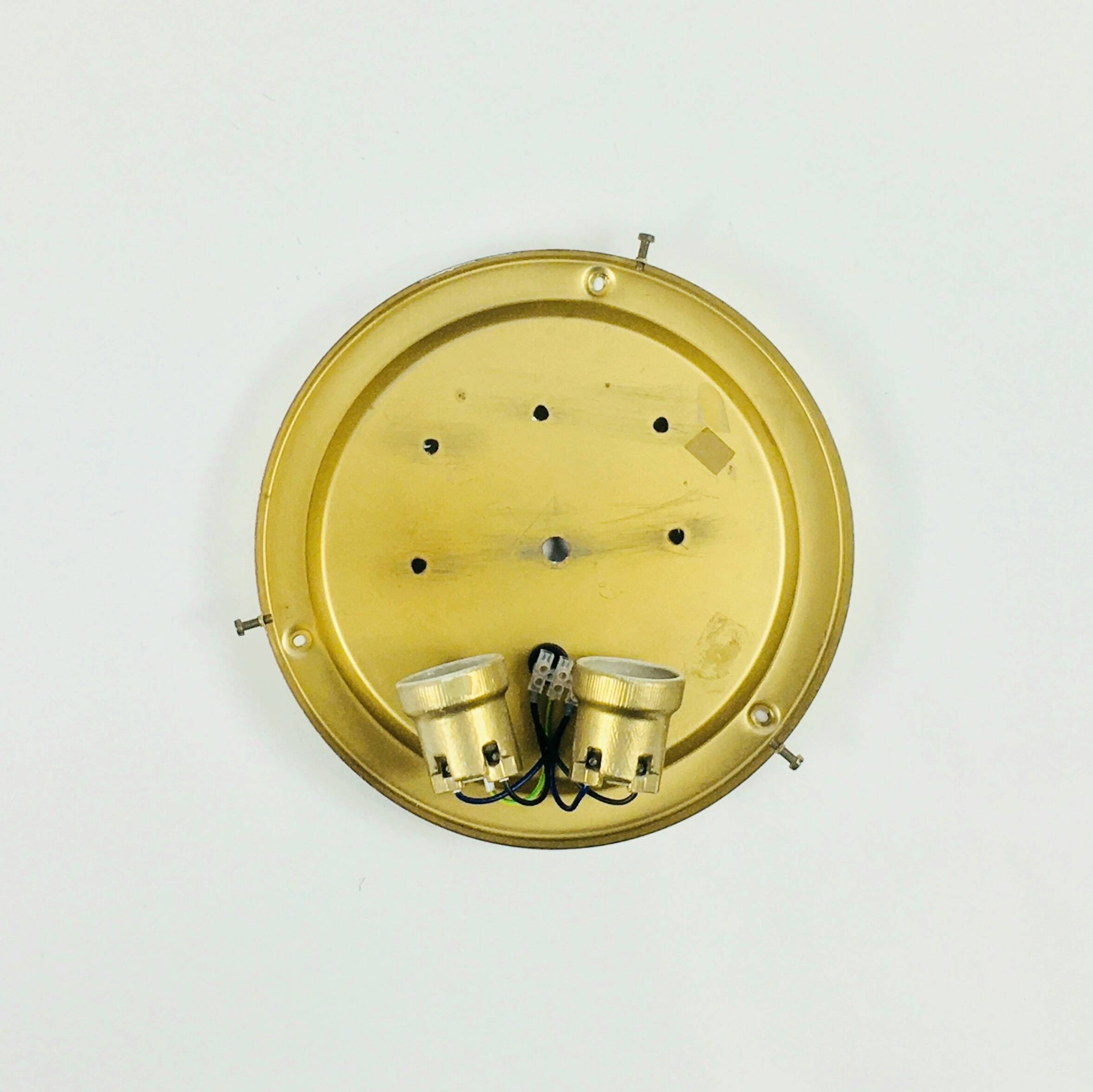 Large Mid-Century Amber Bubble Glass Ceiling Light by Helena Tynell, 1960s