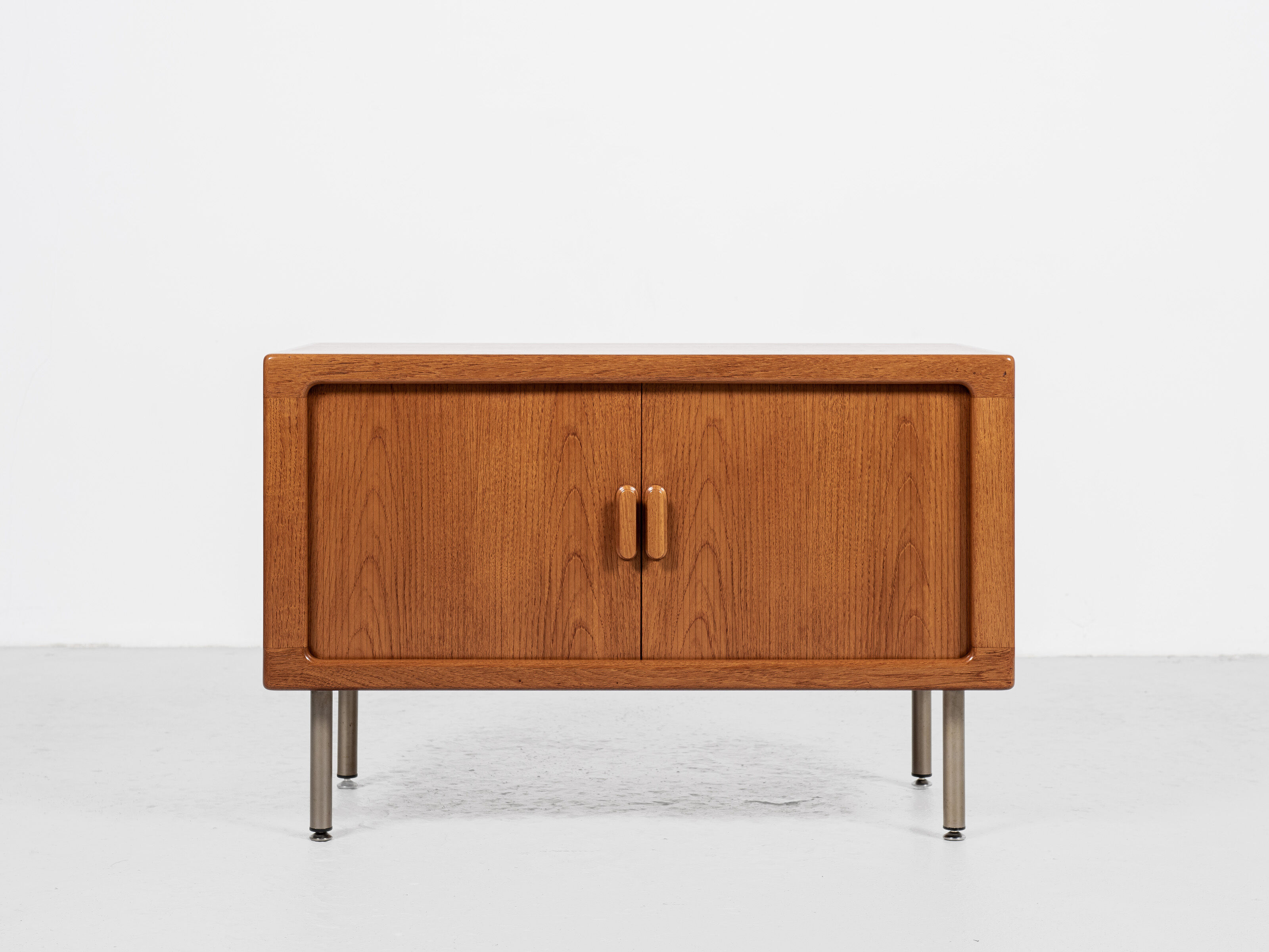 Midcentury Danish sideboard in teak with tambour doors by Dyrlund 1960s - metal legs