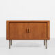 Midcentury Danish sideboard in teak with tambour doors by Dyrlund 1960s - metal legs