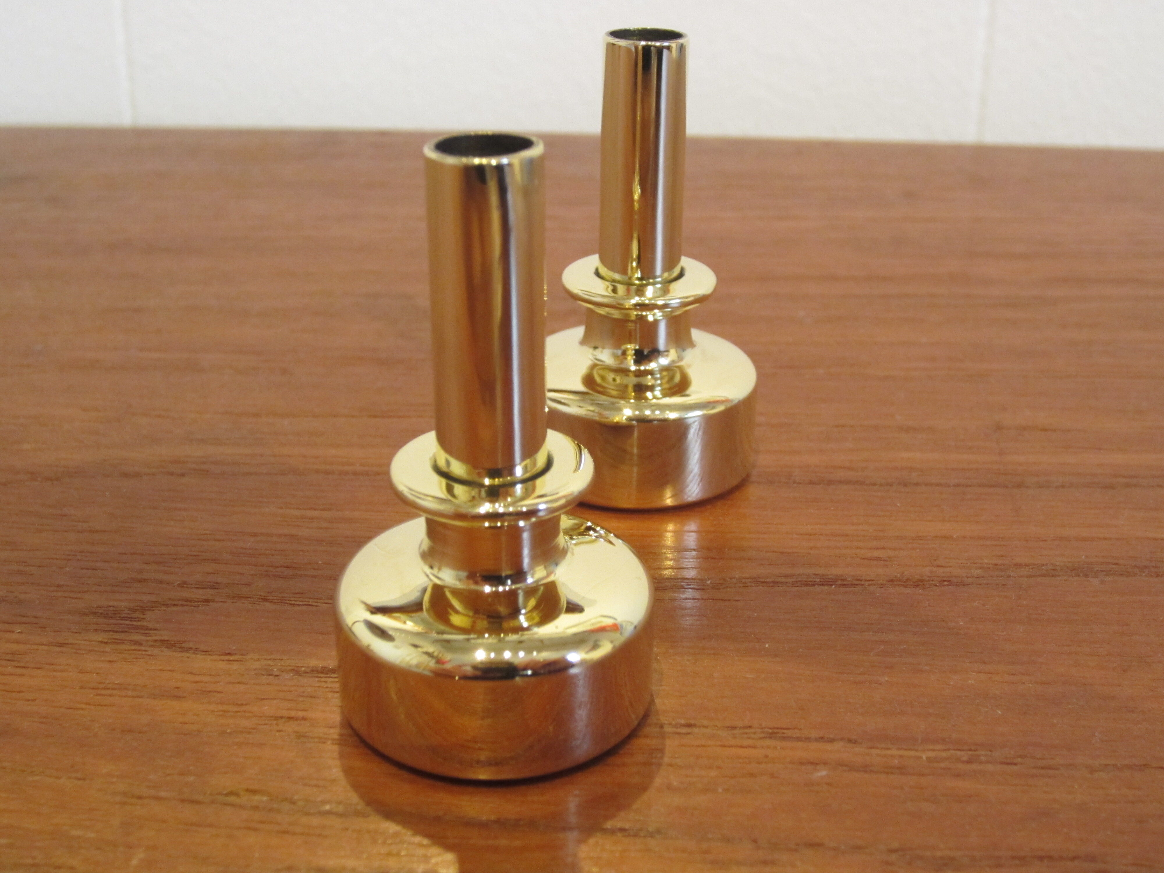 Pair of Scandinavian brass candlesticks L92 by Hans-Agne Jakobsson