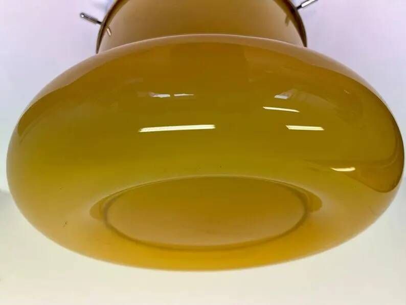 XXL Midcentury Hotel Design Ceiling Lamp, Flushmount, 1970s - Czechoslovakia