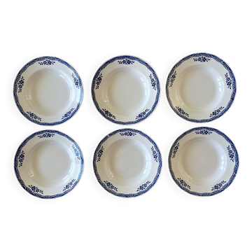 6 antique deep plates in Saint-Amand earthenware (Nord)