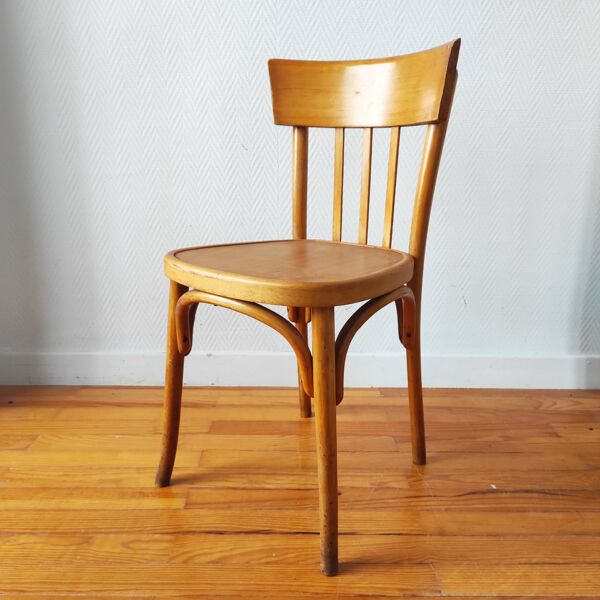 Chaise bistrot ancienne bois blond