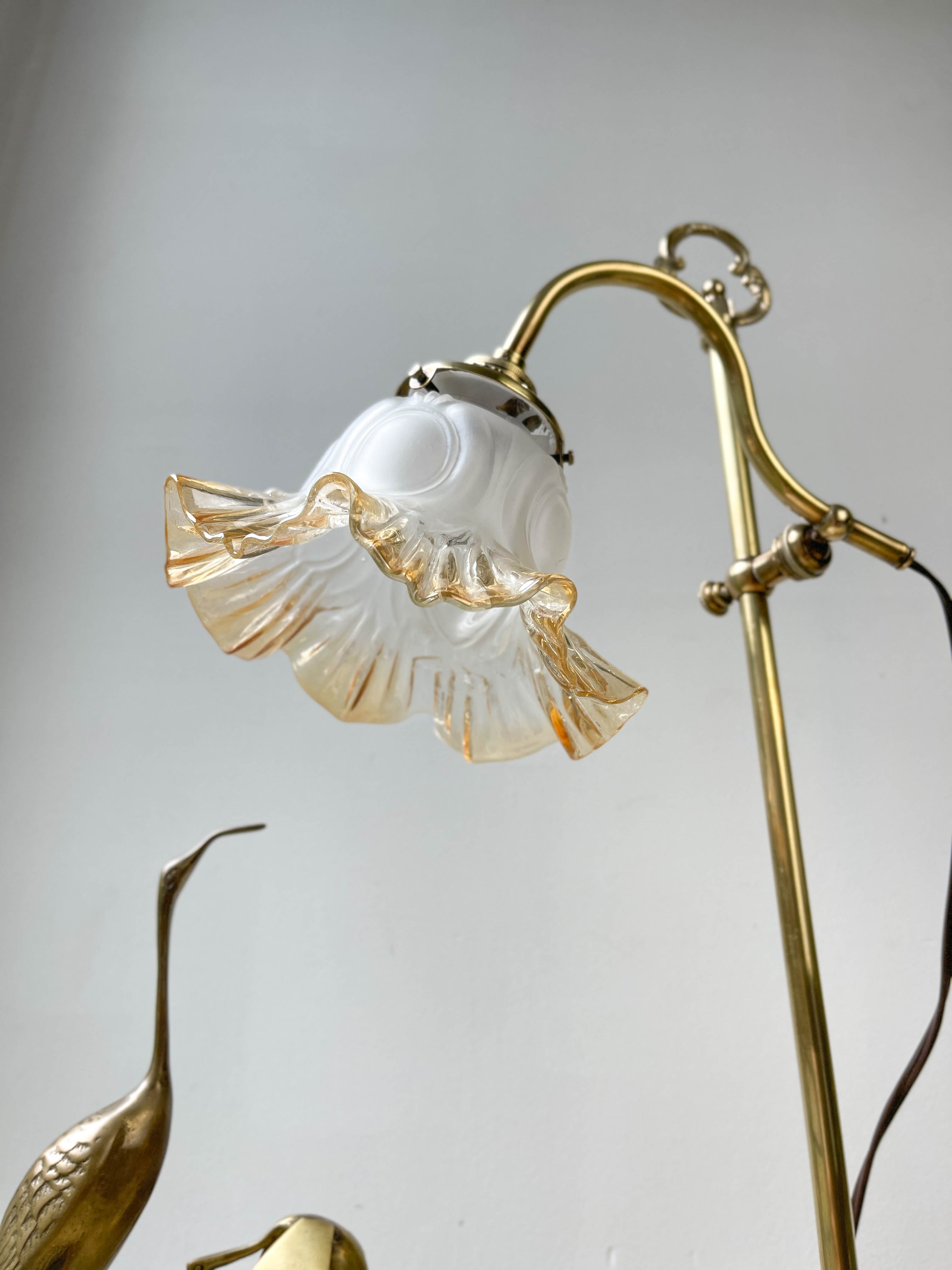 Pair of art deco style "up and down" swan neck desk lamps