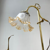 Pair of art deco style "up and down" swan neck desk lamps
