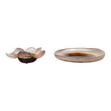 Vides-poches en verre finlandais du milieu du siècle par Pertti Santalahti pour Humppila, années 1960, lot de 2
