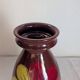 Large glazed ceramic vase with floral decoration – 1970s