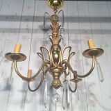 Bronze and crystal chandelier in the style of the Baguès house