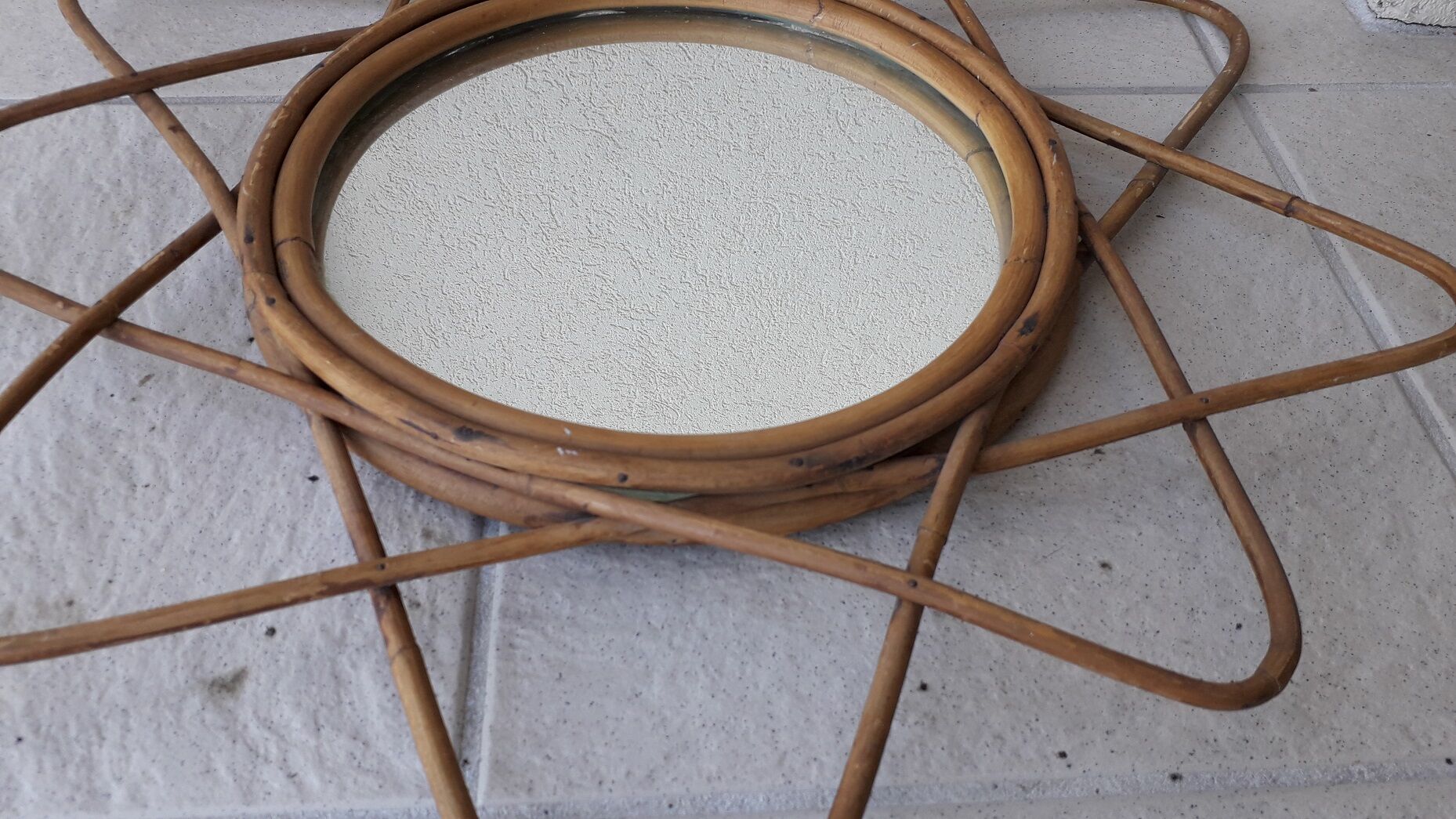 Miroir en rotin, 55 cm