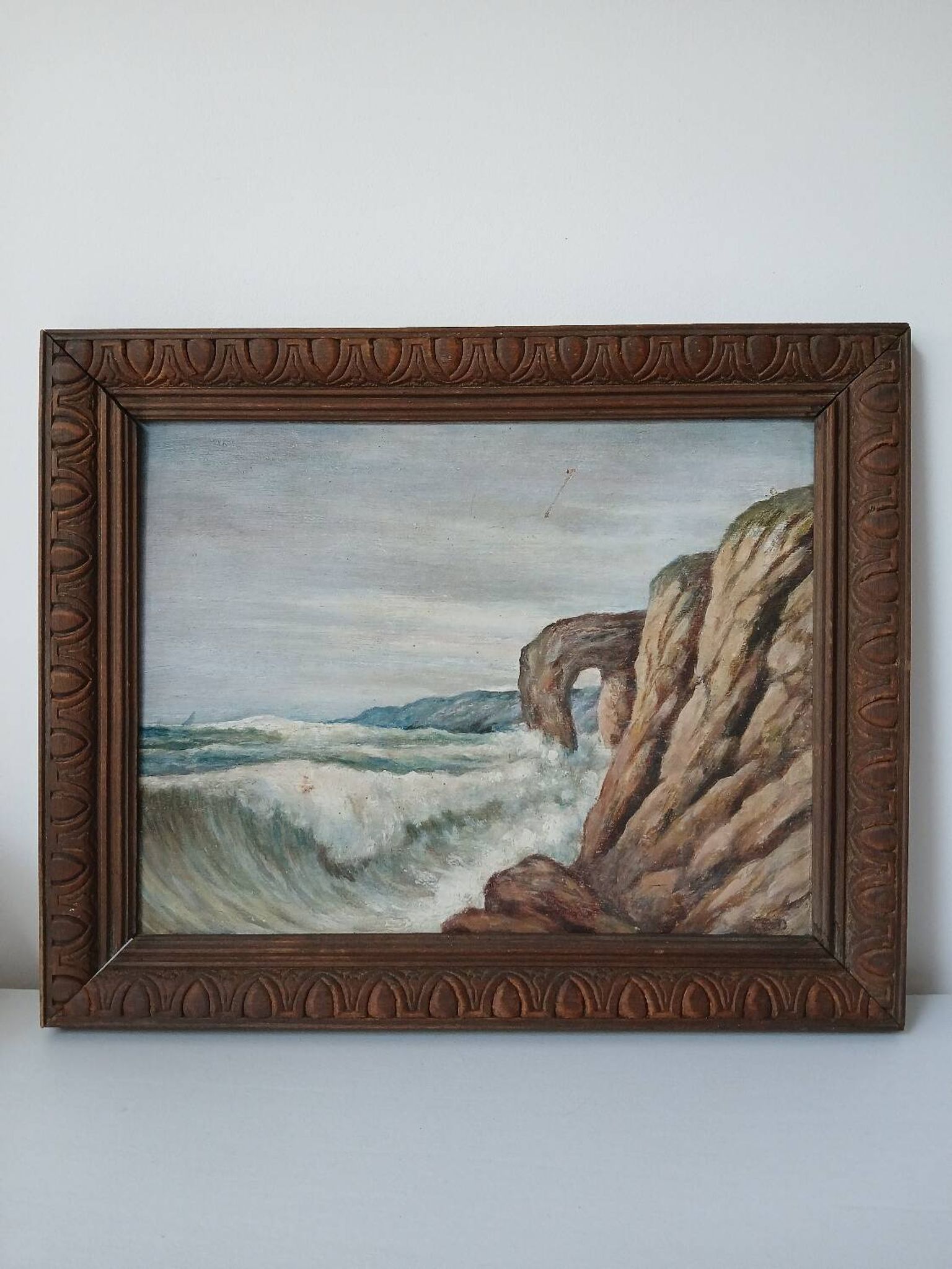 Painting on wood "seaside"