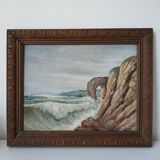 Painting on wood "seaside"