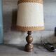 wood and jute table lamp, rustic chic