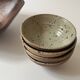 Ceramic ramekins/bowls, stoneware, pyrite, La Borne, France, 1970