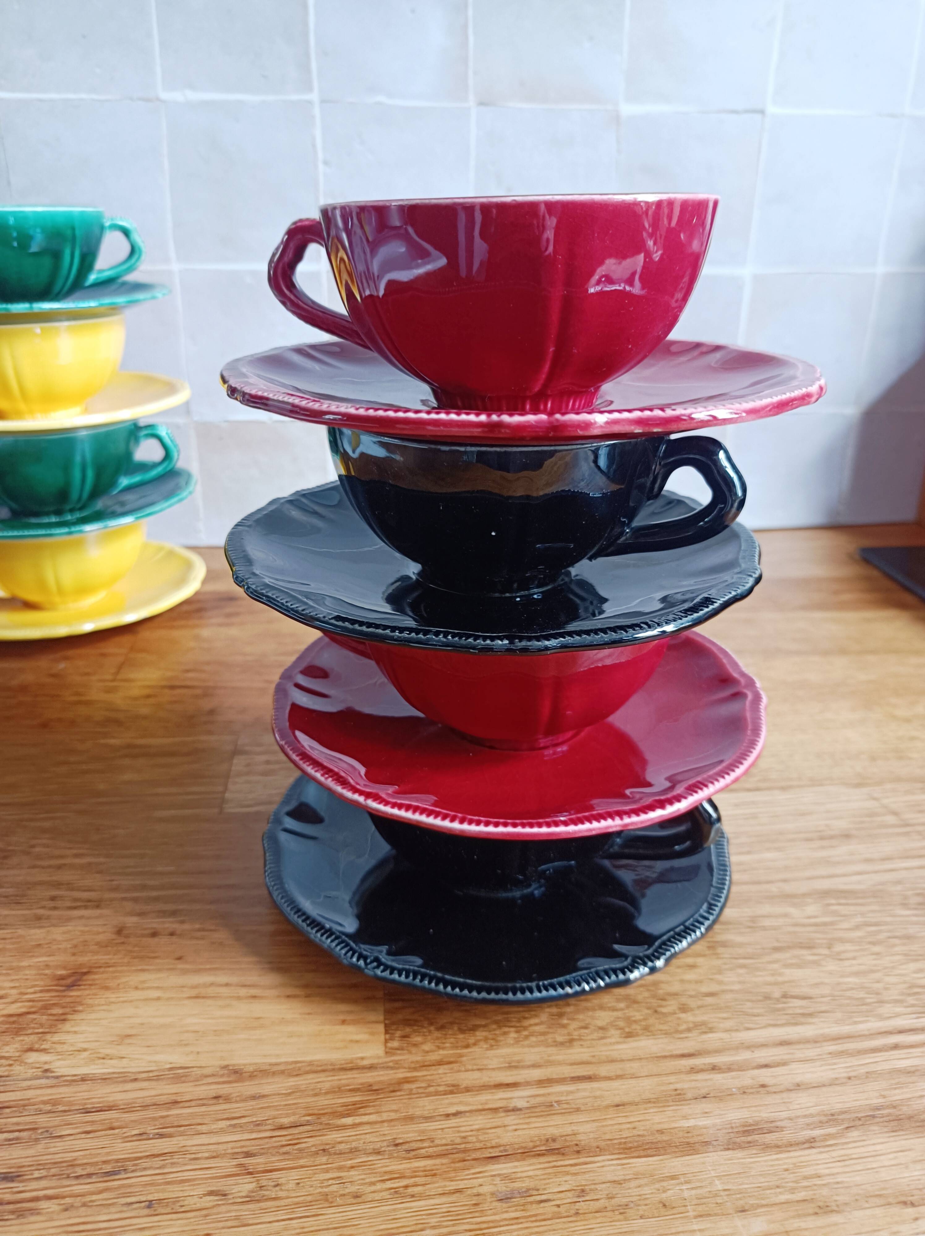 Lot de 8 tasses à café Longchamp multicolore