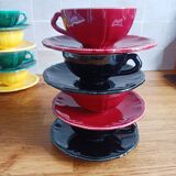 Set of 8 Longchamp multi-colored coffee cups