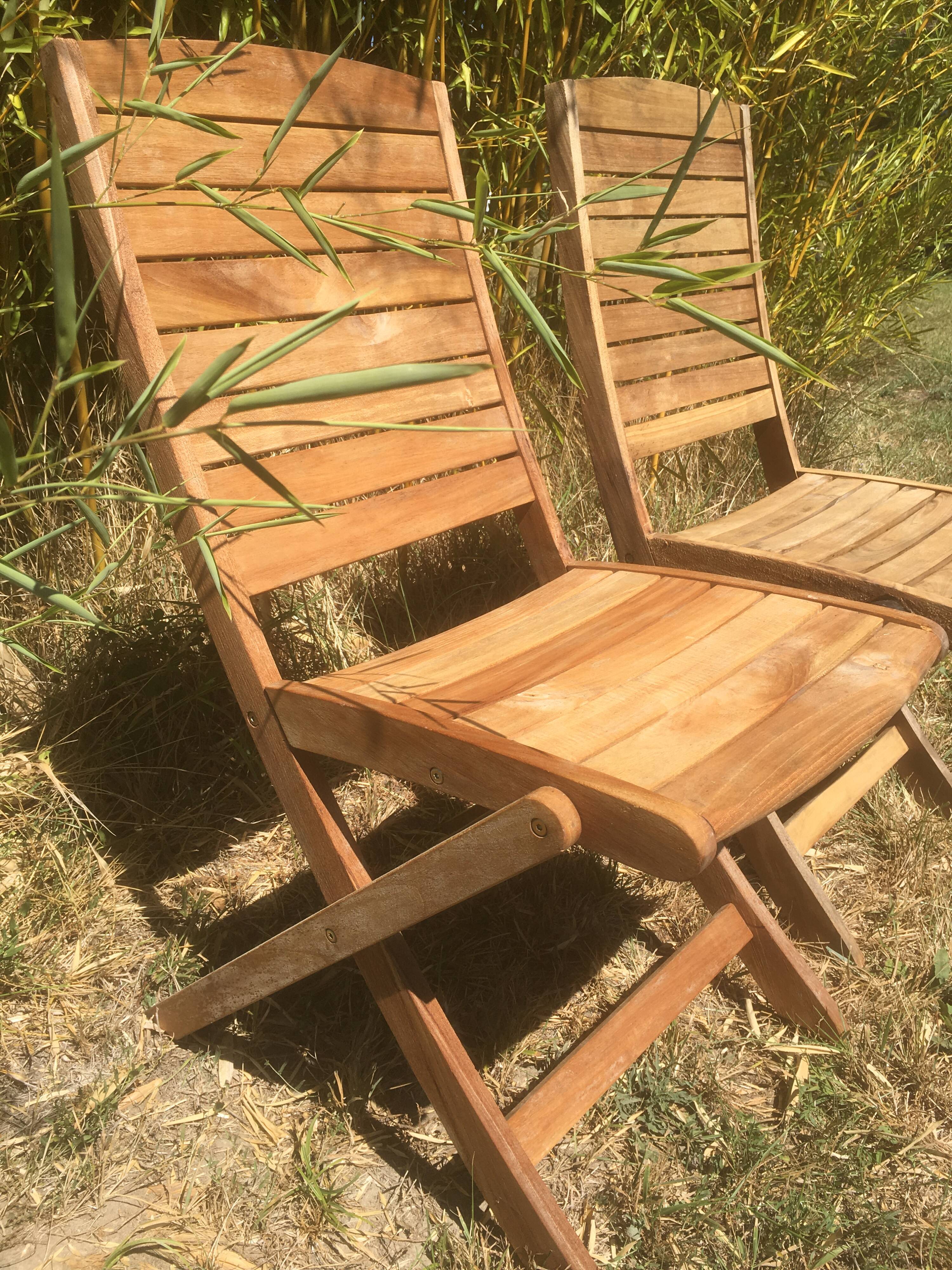 Pair of garden folding chairs