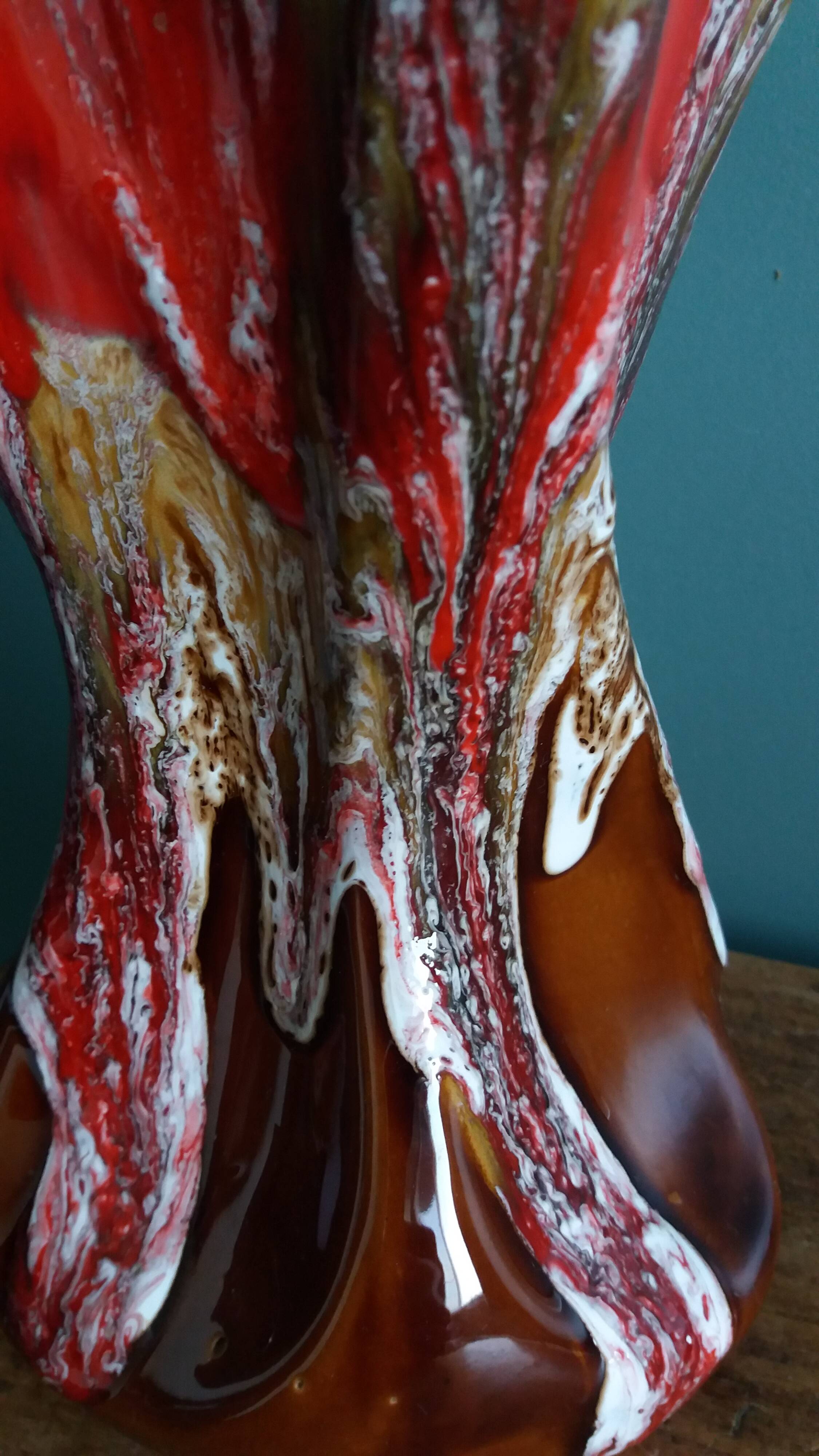 Vallauris vase in flamed ceramic, free-form model 330.