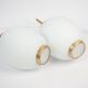 Pair of danish vintage Kina pendant lamps by Bent Karlby, Lyfa, 1946