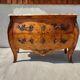 Louis XV style commode, inlaid with rosewood, marble top.
