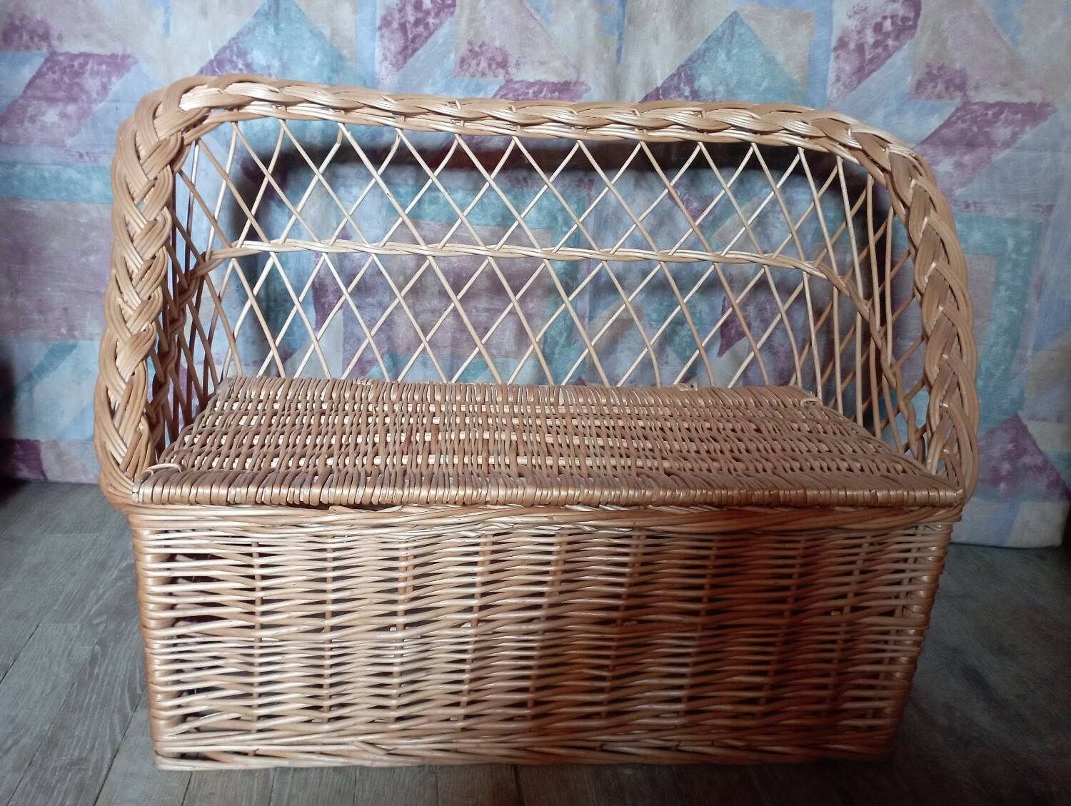 coffre banquette en  rotin