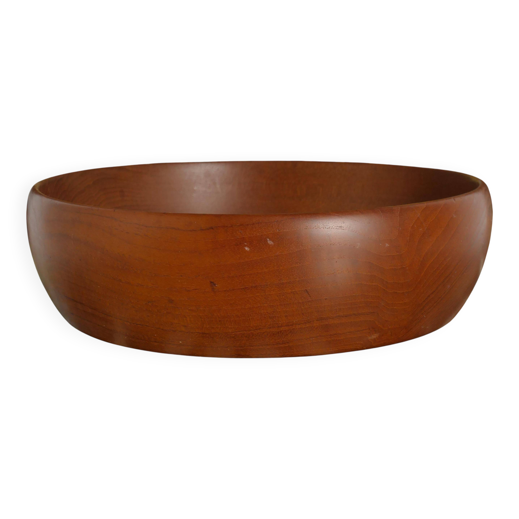 Mid-Century Modern Solid Teak Wood Bowl, Sweden 1960s