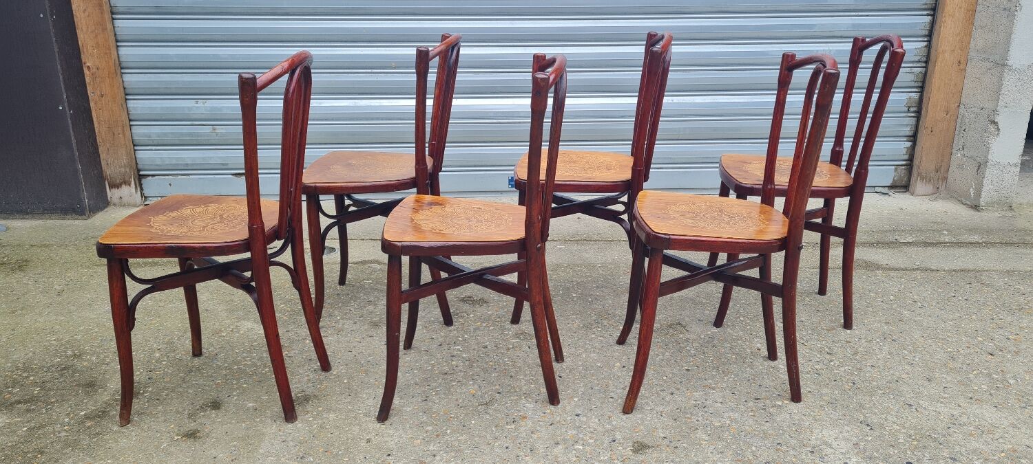Set of 6 Fischel and EV bistro chairs