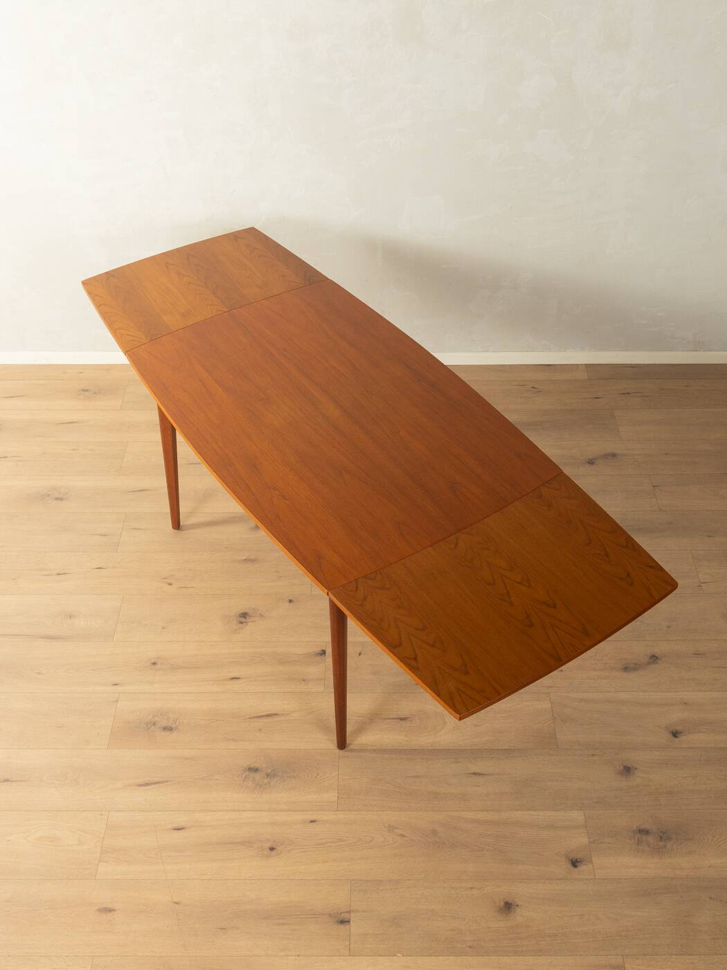 Elegant mid-century dining table with extension function, 1960s, teak veneer