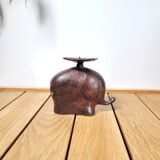Elephant candle holder patinated metal