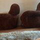 2 vintage velvet lounge chairs 70s