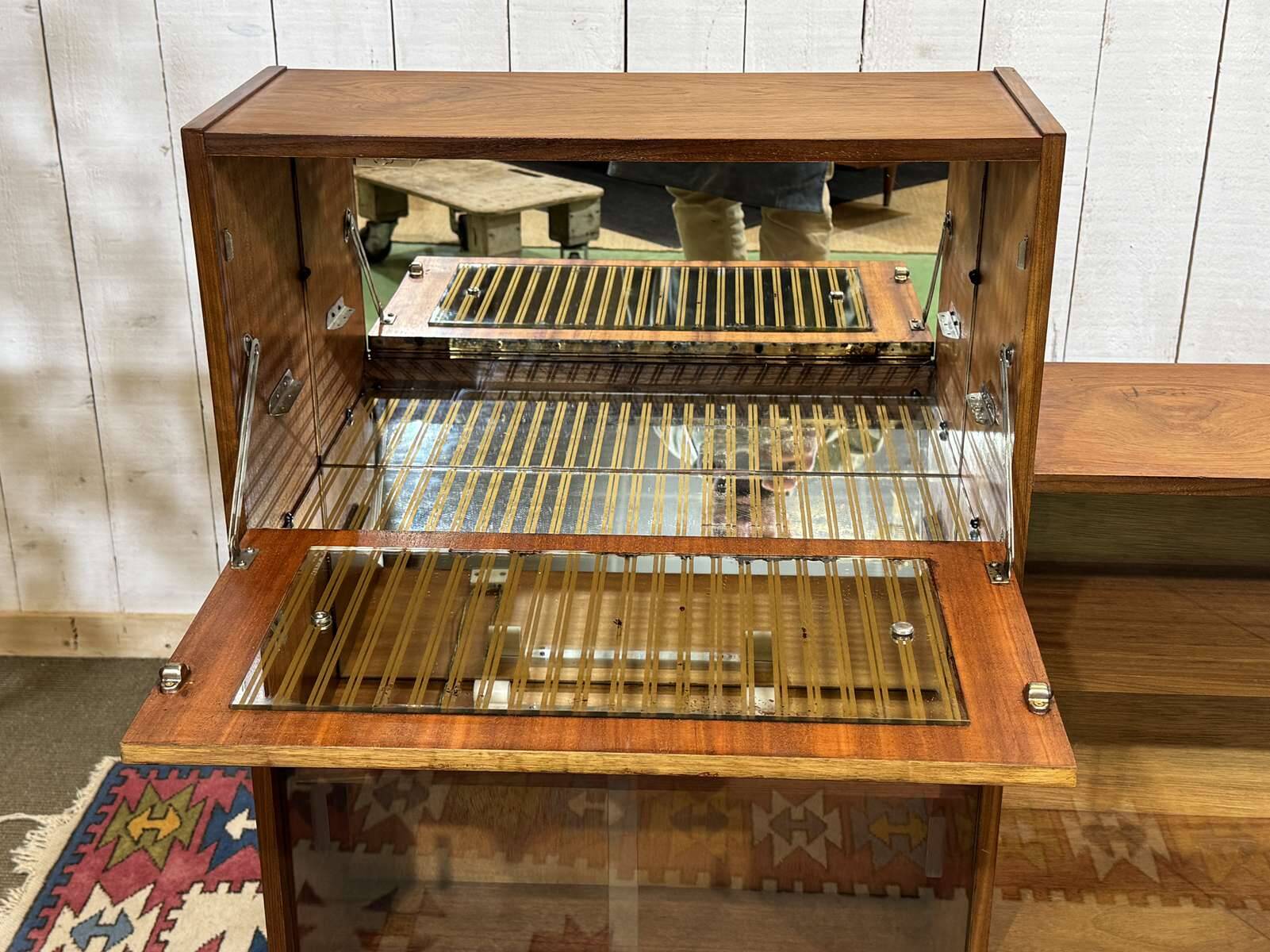 1970s teak English bar