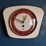 Vintage formica clock silent wall clock "Jaz pale yellow"