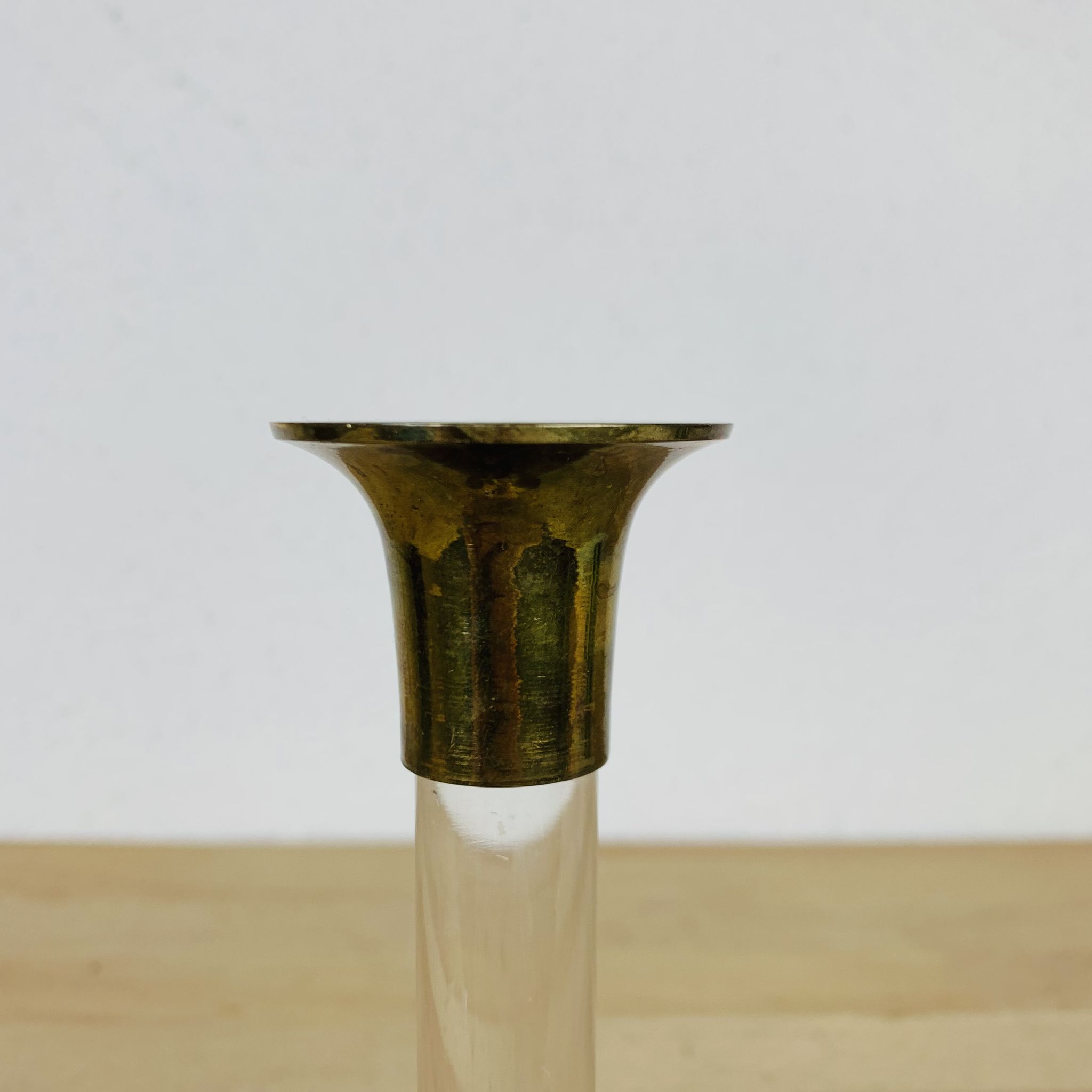 Bougeoir laiton et plexiglas vintage