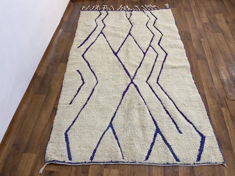 Tapis en laine pure fait main traditionnelle taille 150 x 250 cm