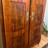 Biedermeier Armoire in Cherry, Walnut, Ebony & Brass, South Germany, 1820s
