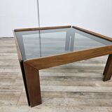 1960s coffee table by Afra and Tobia Scarpa for Cassina with smoked glass